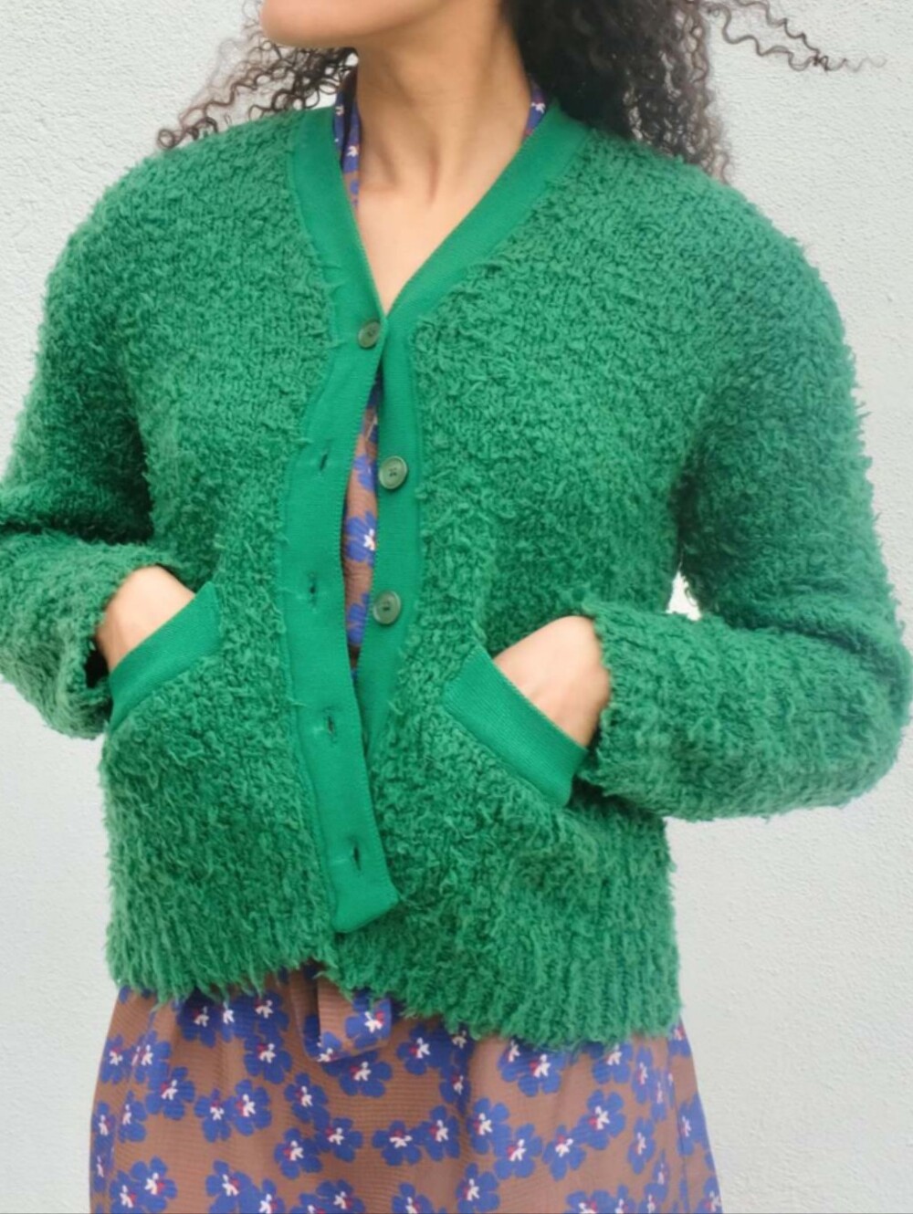 Caron Callahan Anny Cardigan In Kelly Green